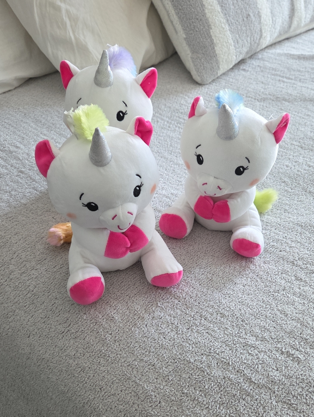 3 Unicorn Plush Balloon Weights